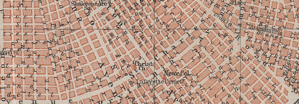 NEW ORLEANS city plan. French Quarter Mid City Treme-Lafitte Louisiana ...