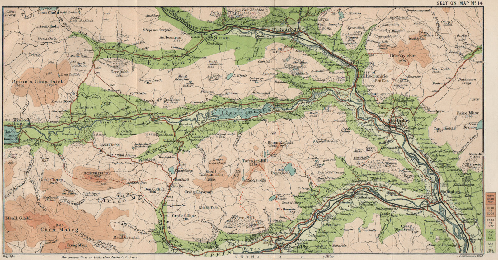 RIVER TUMMEL River Tay River Garry Loch Tummel Pitlochry Blair Atholl 1908 map