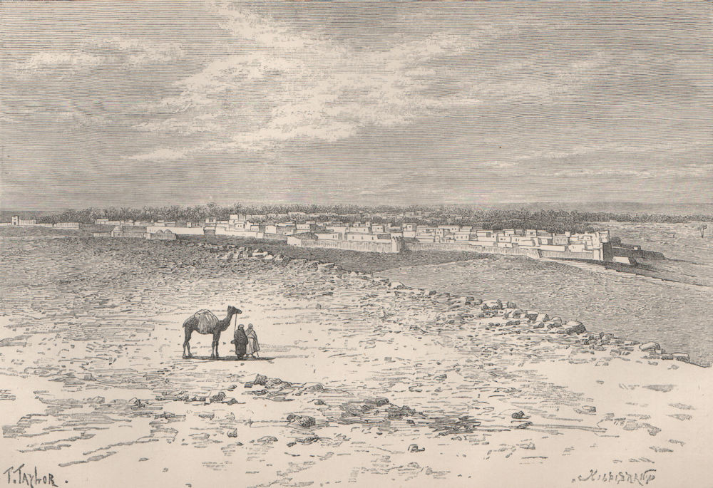 General view of Ghadames. Libya 1885 old antique vintage print picture