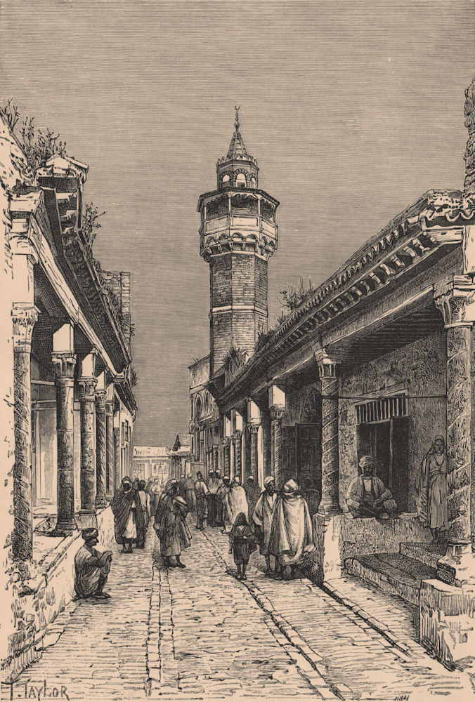 Associate Product Tunis, street in the Sûk/souk district. Tunisia 1885 old antique print picture