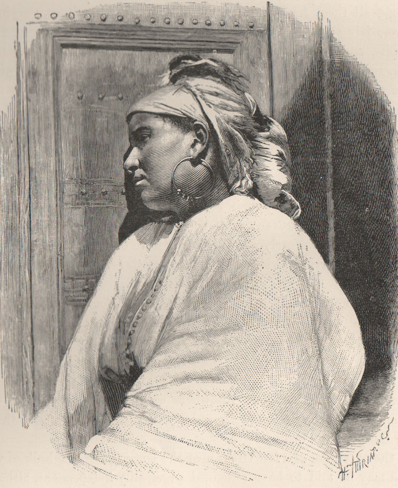 Arab woman of Tangier. Morocco 1885 old antique vintage print picture