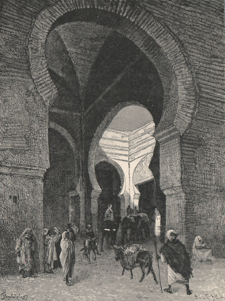 A Gateway in Fes. Morocco 1885 old antique vintage print picture
