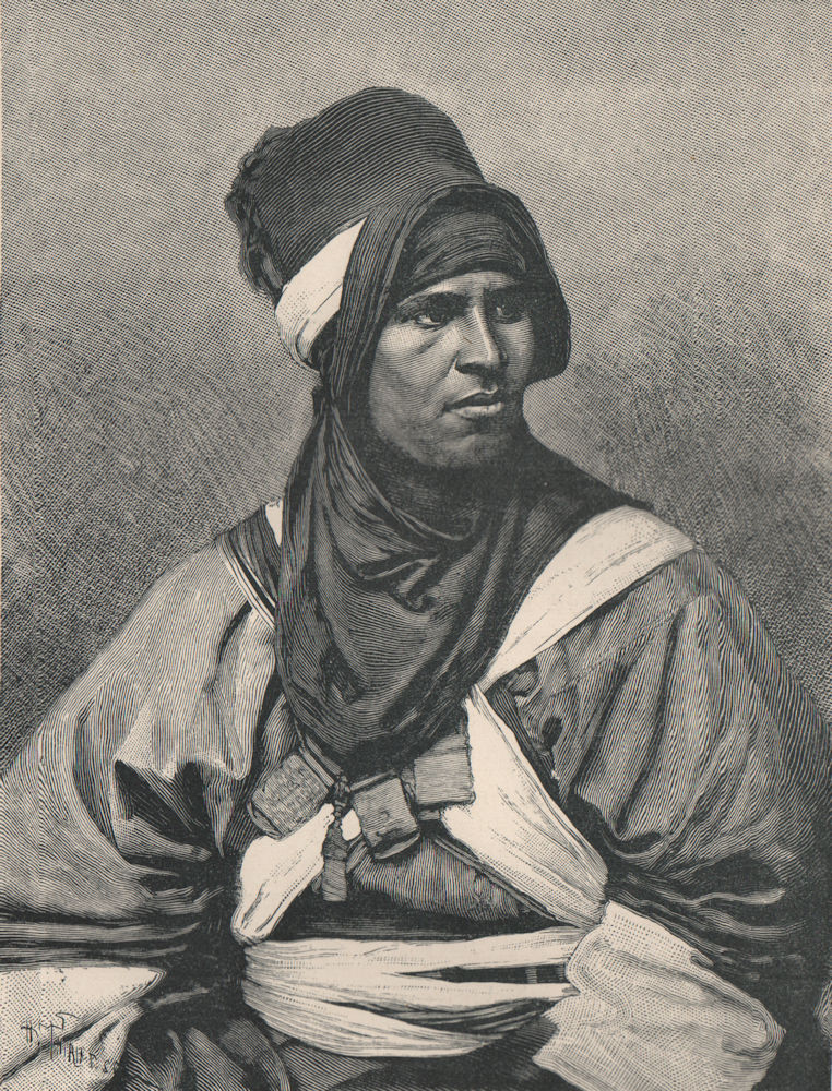 Targui (Tuareg) type. Africa. The Sahara 1885 old antique print picture