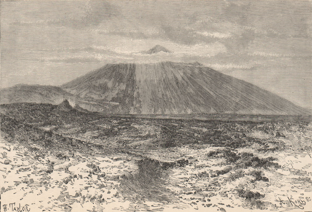 Peak/Pico of Teide, Tenerife - View from the Canadas of the Guanches 1885