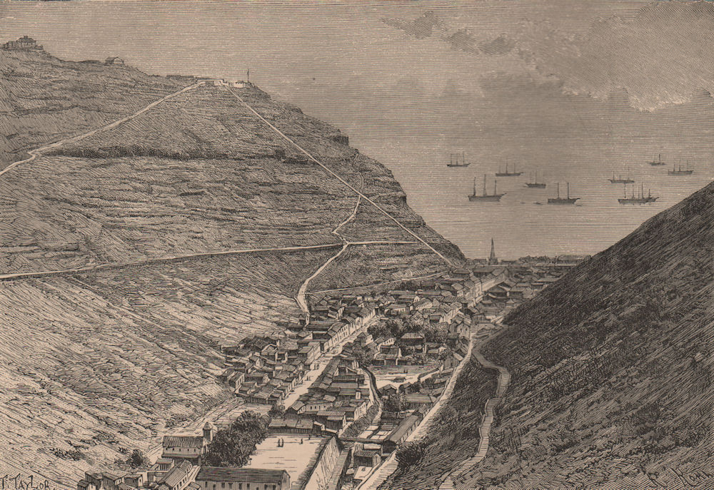 Jamestown, St. Helena. Atlantic Islands. South-West African Islands 1885 print