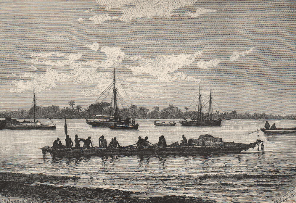 Associate Product View near Bolama, Bissagos/Bijagos Islands. Guinea-Bissau 1885 old print