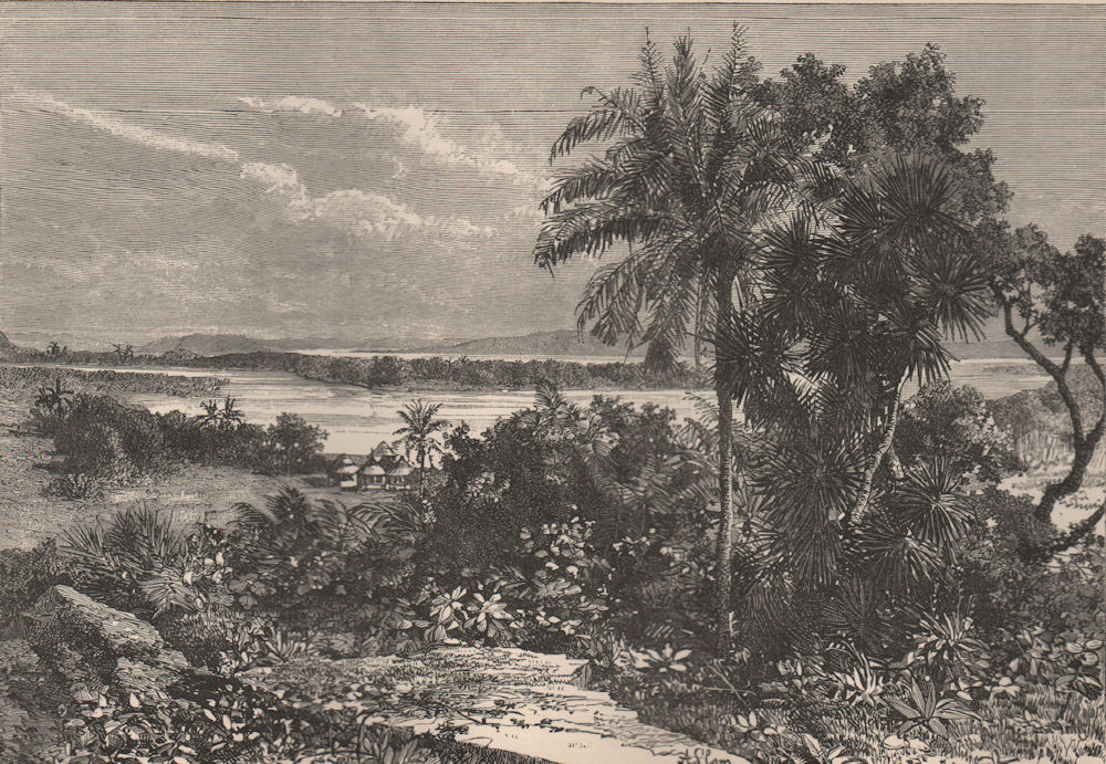 Associate Product Kwara (Niger) & Benue confluence. Lokoja. Gbedege. Nigeria 1885 old print