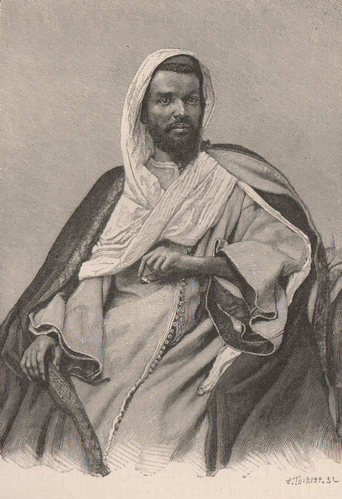 El-Haj Abd-el-Kader, Envoy of Timbuktu. Mali. The Niger Basin 1885 old print