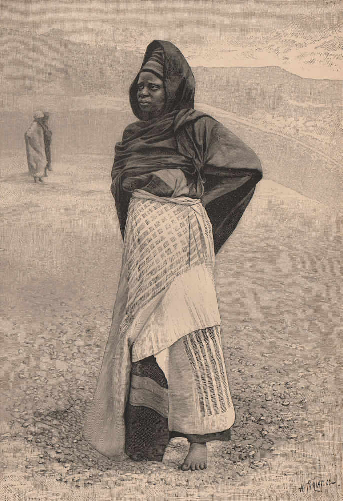 Nupe (Tapa) Woman. Nigeria. The Niger Basin 1885 old antique print picture