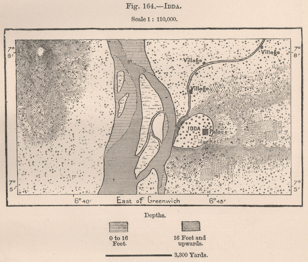 Associate Product Idda (Idah) . Nigeria. The Niger Basin 1885 old antique vintage map plan chart