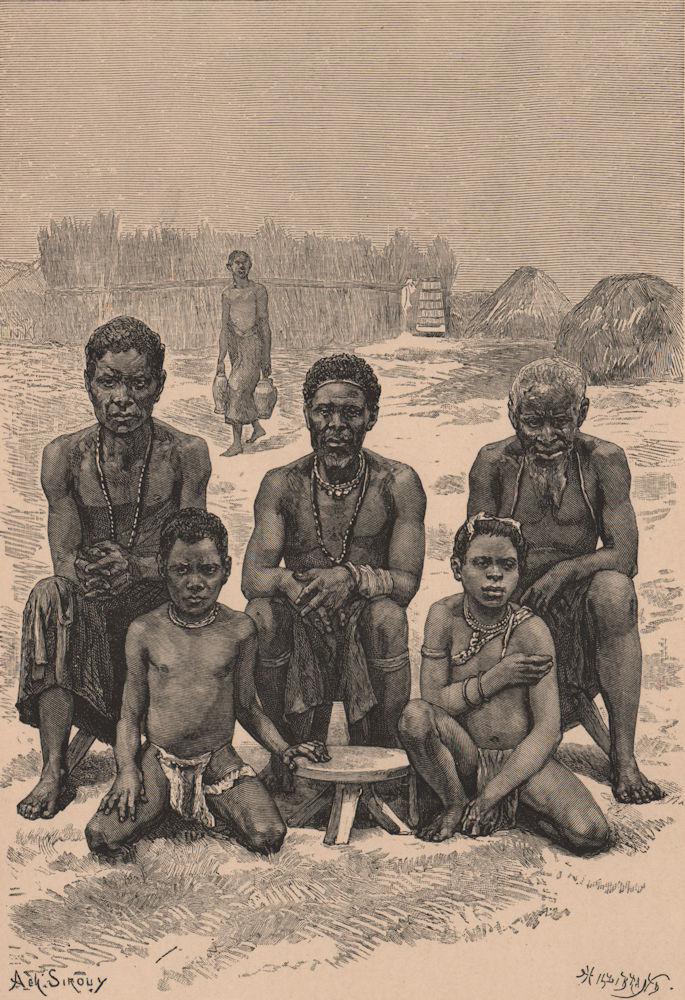 Barotse people. Zambia. Zambezi and Okavango Basins 1885 old antique print