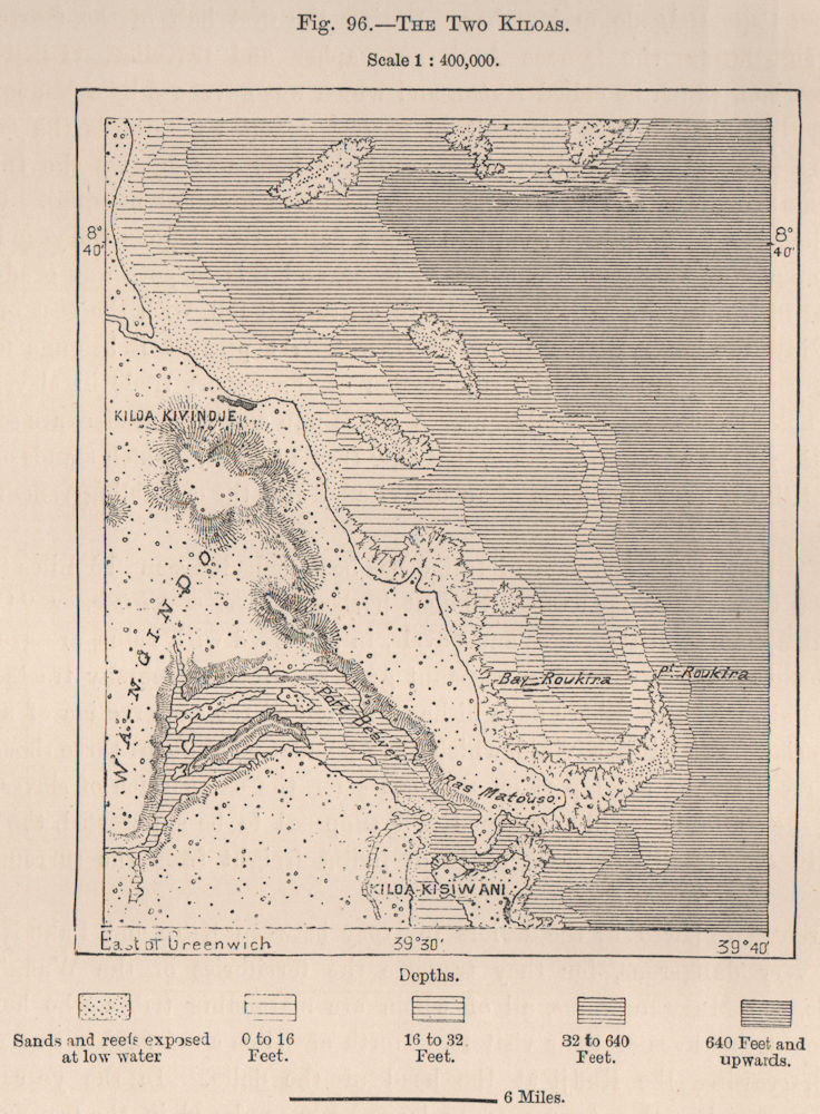 Associate Product Kilwa Kivinje & Kilwa Kisiwani Island. Tanzania. German East Africa 1885 map