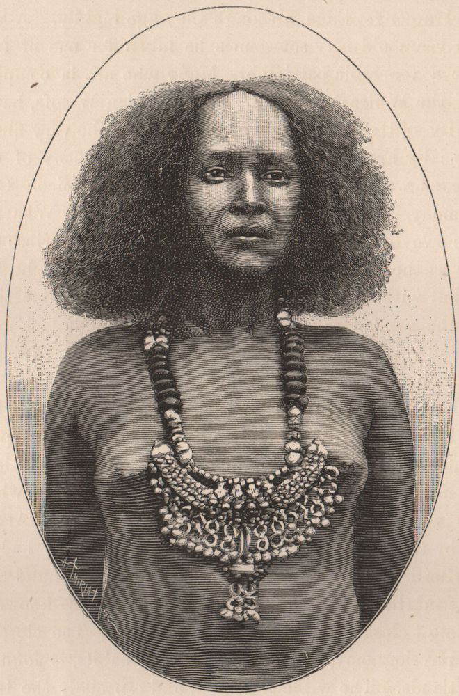 Somali Woman. Somalia 1885 old antique vintage print picture