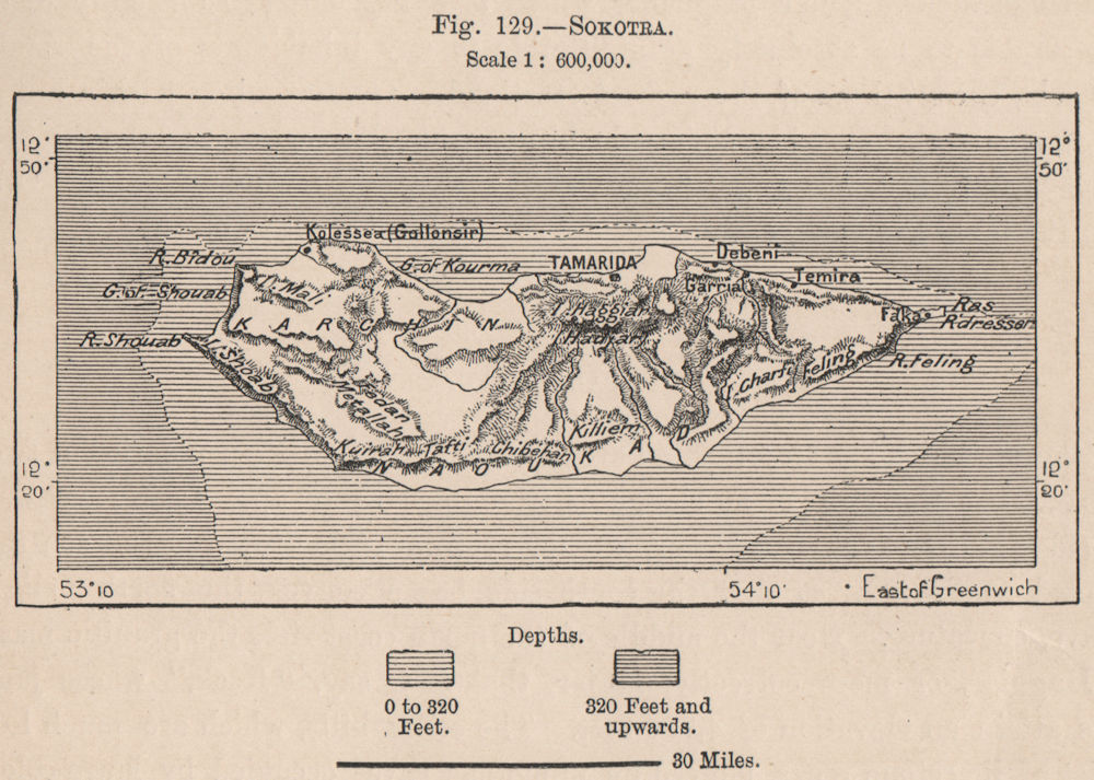 Socotra. Indian Ocean. East African Islands. Yemen 1885 old antique map chart