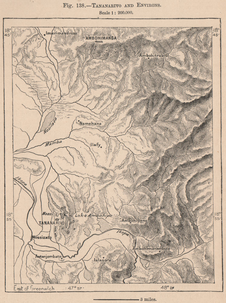 Associate Product Antananarivo and environs. Madagascar 1885 old antique vintage map plan chart