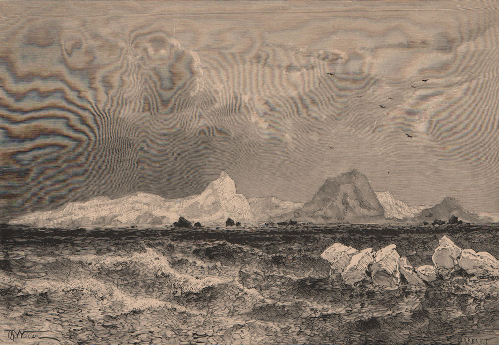 Louis Phillippe lands (Trinity Peninsula) Antarctic Ocean. Antarctica 1885