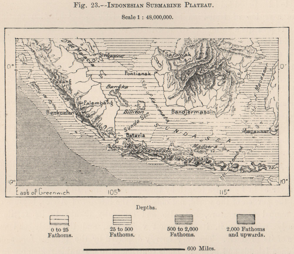 Associate Product Indonesian Submarine Plateau. Greater Sunda Islands. East Indies 1885 old map