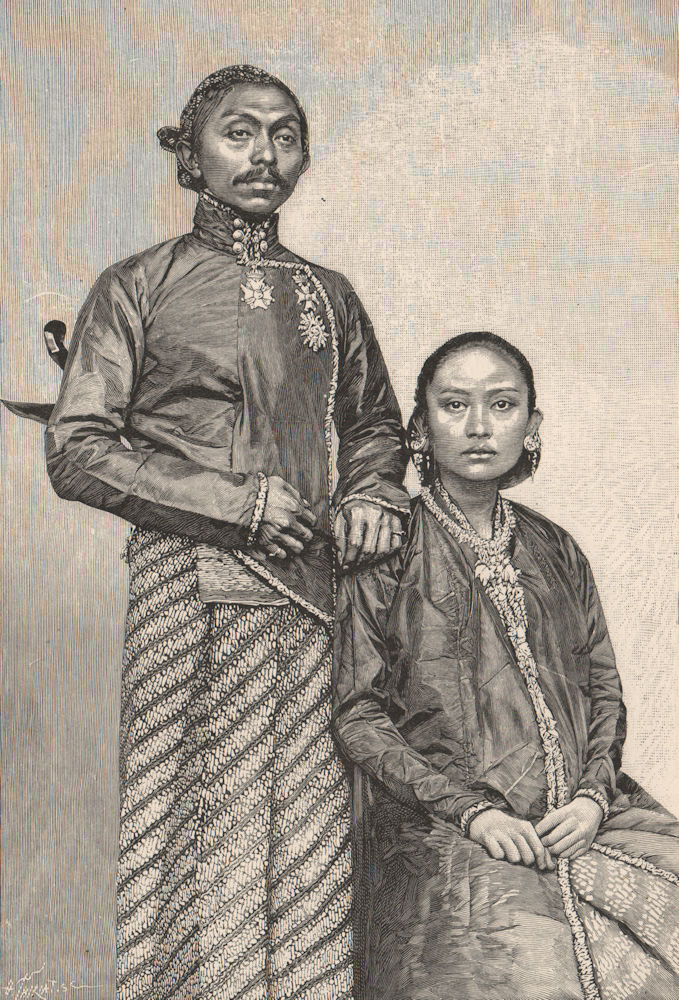 Emperor and Empress Of Surakarta (Solo) Java, Indonesia. East Indies 1885