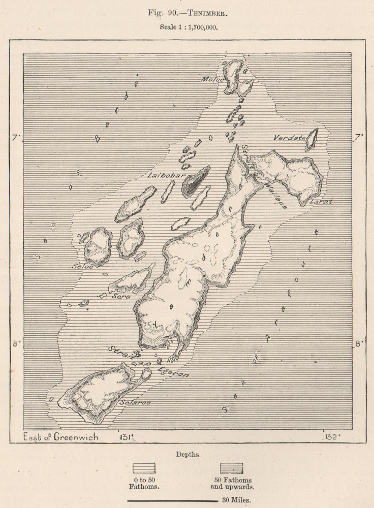 Associate Product Tanimbar Islands (Timur Laut) Maluku. Indonesia. East Indies 1885 old map