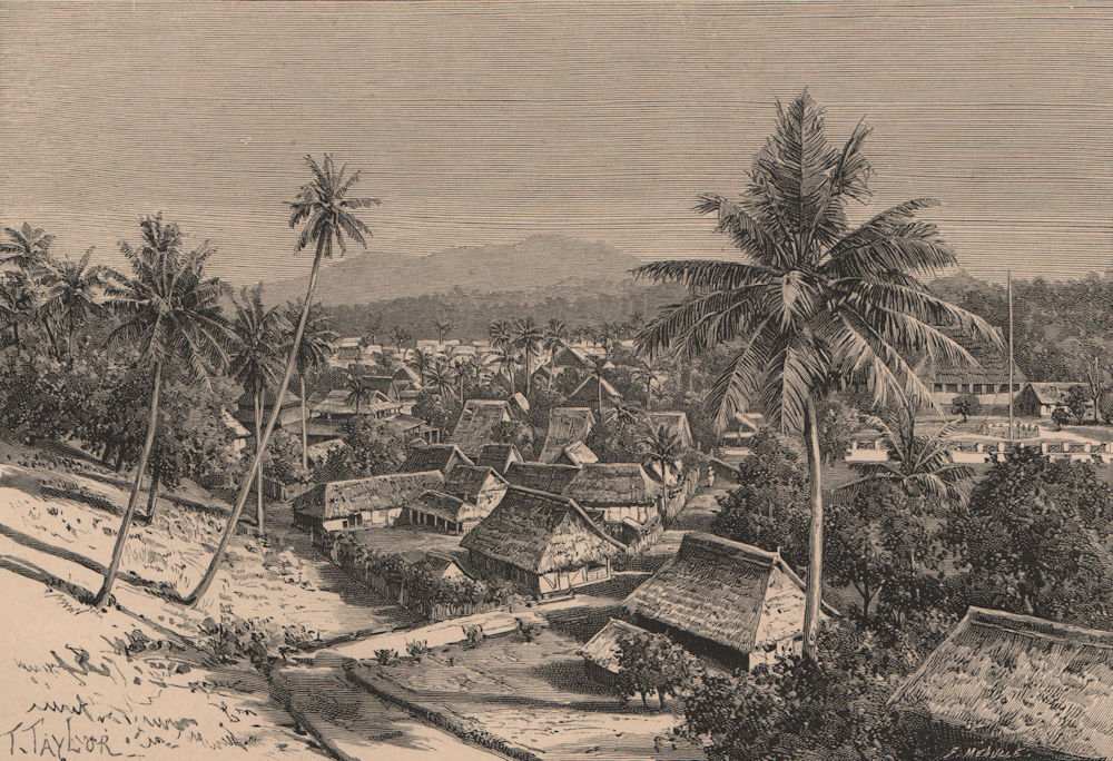 Associate Product General view of Manado, Sulawesi. Indonesia. East Indies 1885 old print