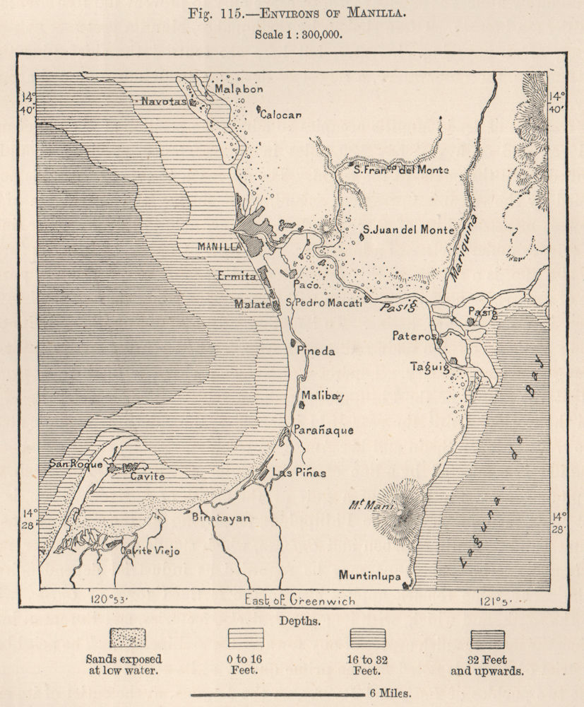 Associate Product environs of Manila. Philippines 1885 old antique vintage map plan chart