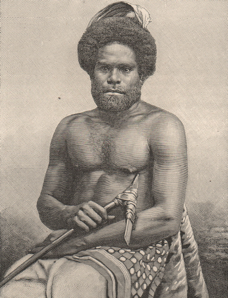 Native of Maré, Loyalty Isles. Melanesia. New Caledonia 1885 old antique print
