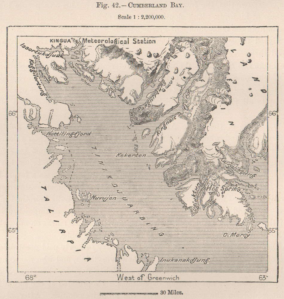Associate Product Cumberland Sound, Baffin Island, Canada. Canadian Arctic Archipelago 1885 map