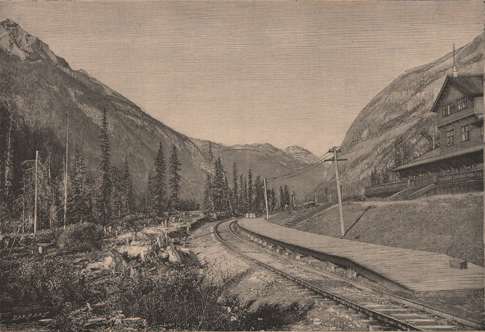 Associate Product Kicking Horse Pass, on The Canadian Pacific Railway. Canada 1885 old print