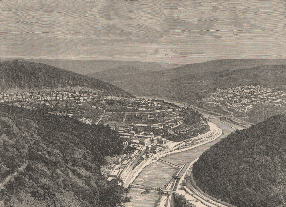 Associate Product General view of Mauch Chunk (Jim Thorpe) . Pennsylvania 1885 old antique print