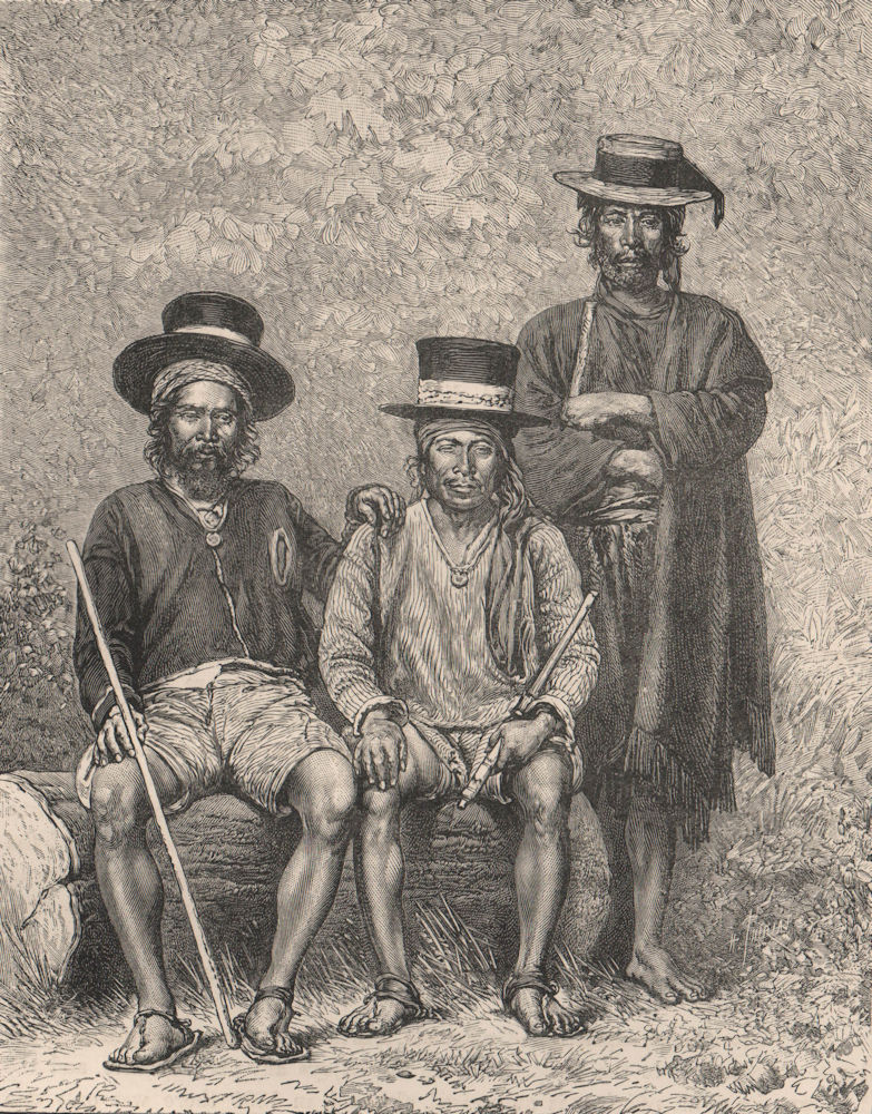 Guatemalan Alcaldes, Los Altos region. Central America 1885 old antique print