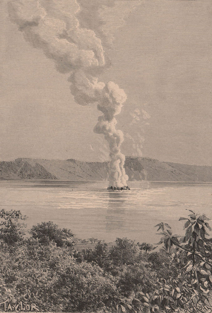 Ilopango Volcano. El Salvador. Central America 1885 old antique print picture