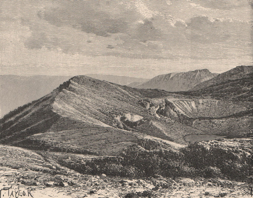 Summit of Mount Irazu Volcano. Costa Rica. Central America 1885 old print