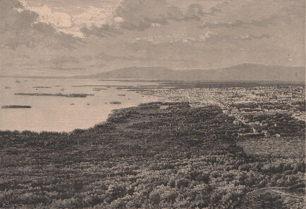 Associate Product General view of Port-au-Prince. Haiti. Hispaniola 1885 old antique print