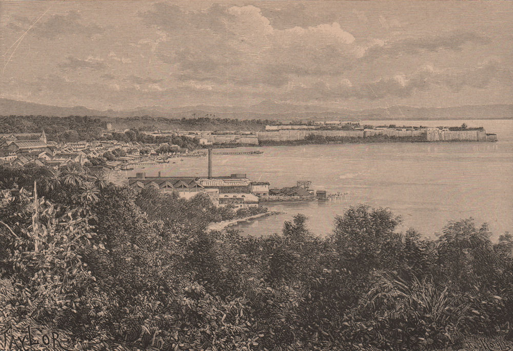 General view of Fort-de-France, Martinique. West Indies. Lesser Antilles 1885