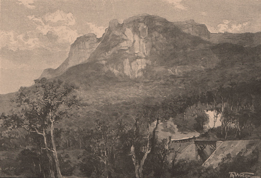 Associate Product Paranagua-Curitiba railway - View taken at the Morro de Marumbi. Brazil 1885