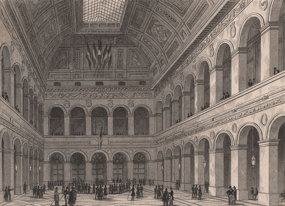 Associate Product PARIS. Interior of the exchange. BICKNELL 1845 old antique print picture