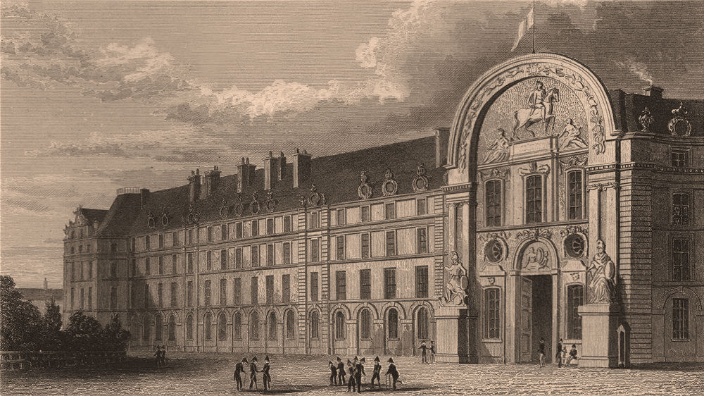 Associate Product PARIS. Hotel des Invalides, Façade Principale. BICKNELL 1845 old antique print