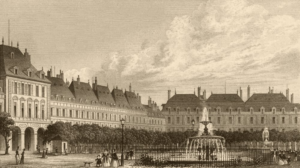 PARIS. Place Royal. BICKNELL 1845 old antique vintage print picture