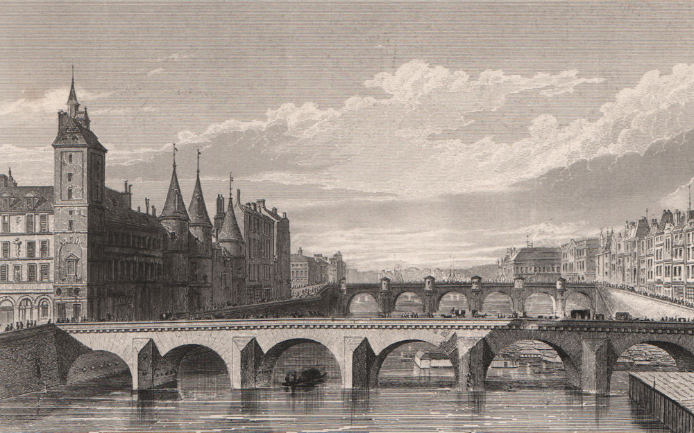 PARIS. Pont au Change (looking west, taken from the water works). BICKNELL 1845