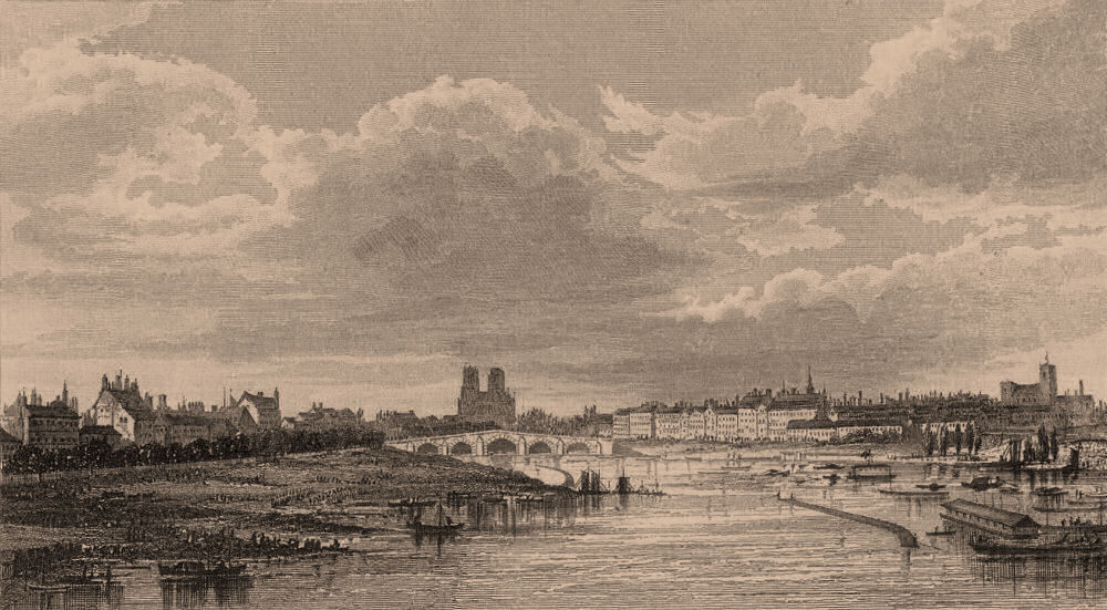 Associate Product PARIS. Paris prise du pont d'Austerlitz. BICKNELL 1845 old antique print