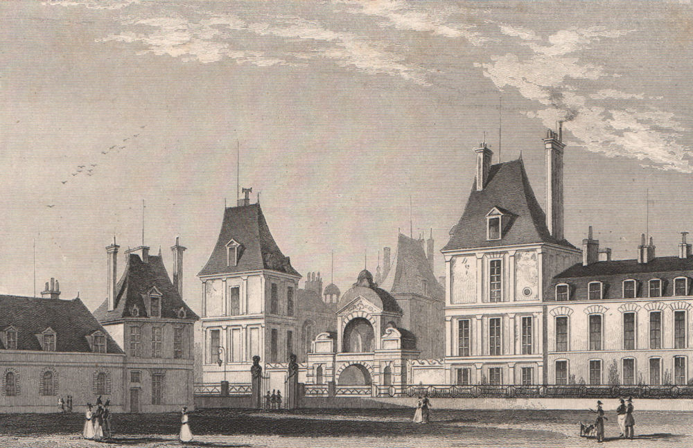 Associate Product Fontainebleau, Cour des Cuisines. Seine-et-Marne. BICKNELL 1845 old print