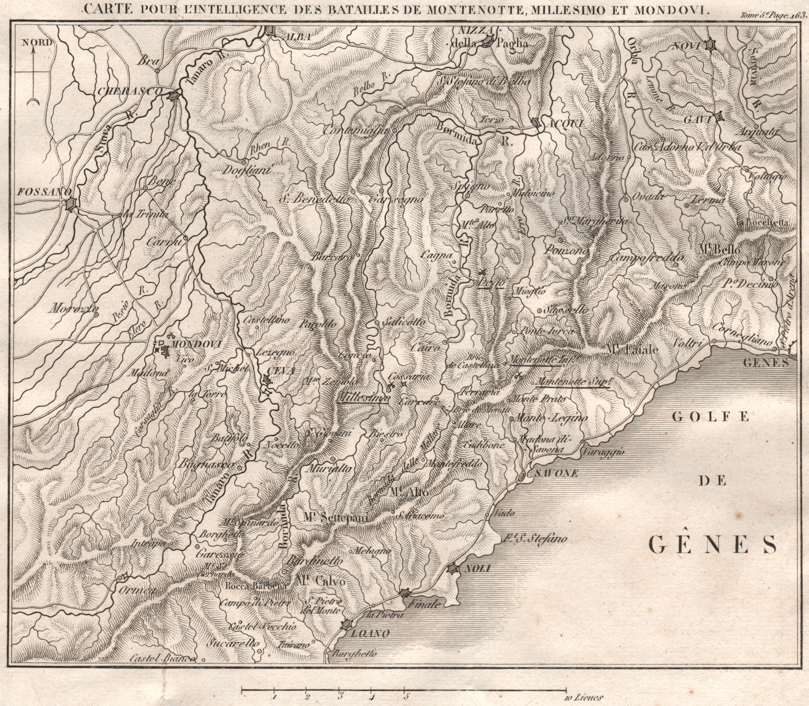 Associate Product LIGURIA. Battles of Montenotte, Millesimo & Mondovi 1796. Italy 1817 old map