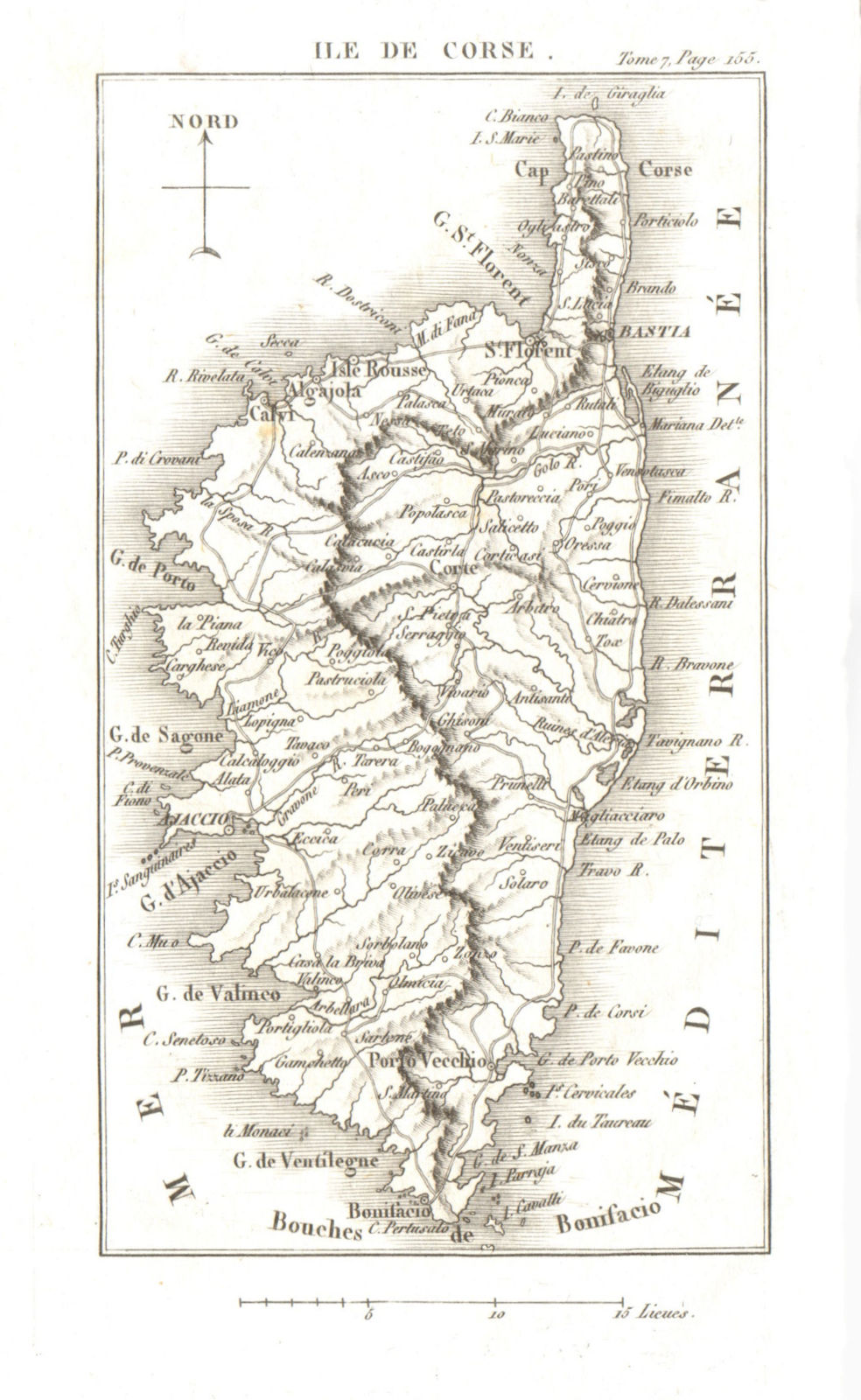 Associate Product Island of CORSICA. Ile de Corse 1818 old antique vintage map plan chart