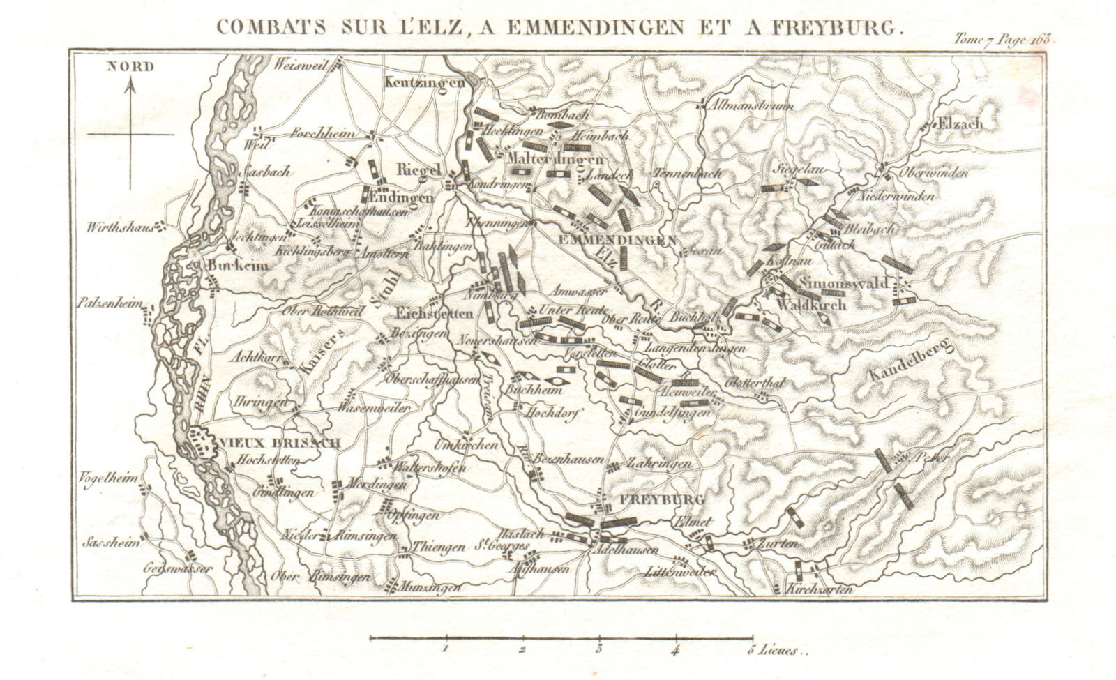 Associate Product Battle of Emmendingen & Freiburg 1796. Elz. War of the First Coalition 1818 map