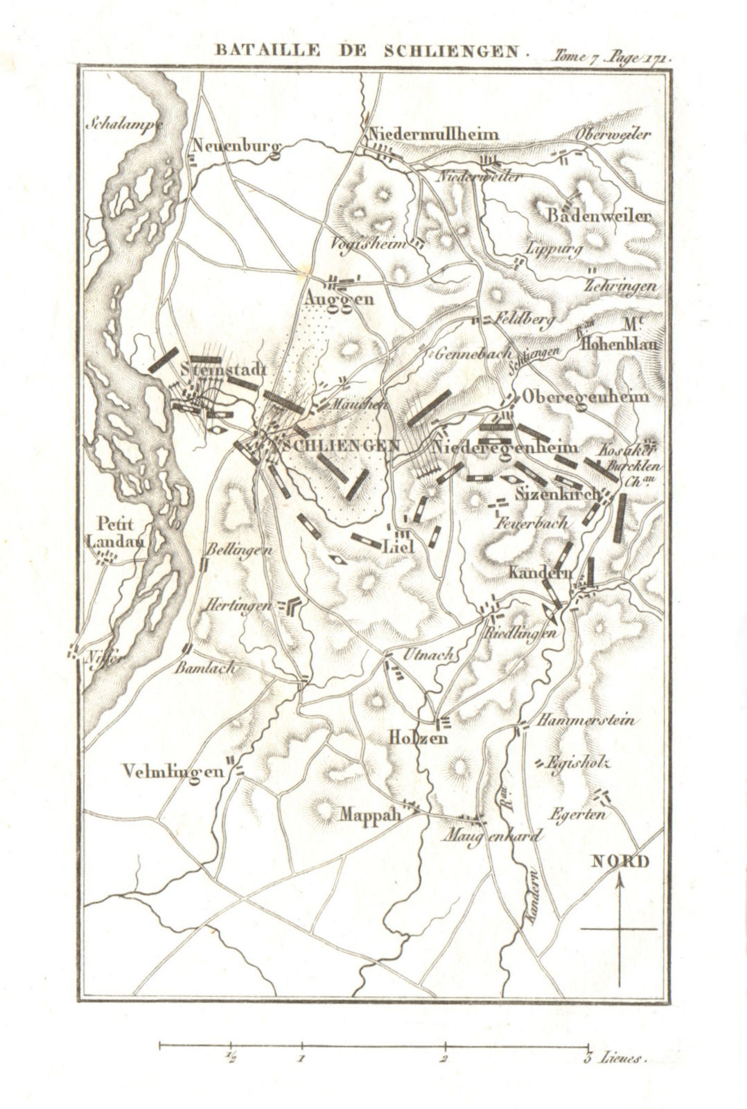Associate Product Battle of Schliengen 1796. War of the First Coalition.Baden-Württemberg 1818 map