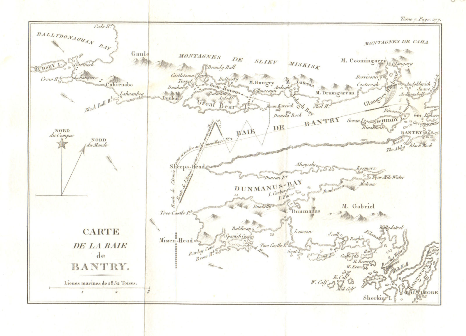 BANTRY BAY. Expédition d'Irlande 1796-7. French Revolutionary Wars 1818 map