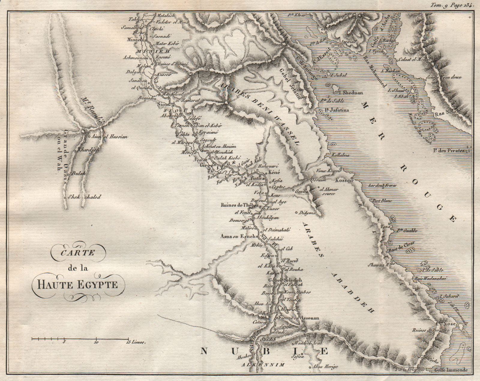 Associate Product Upper Egypt. 'Haute Egypte'. Red Sea Sinai Sharm El Sheikh Hurghada 1818 map