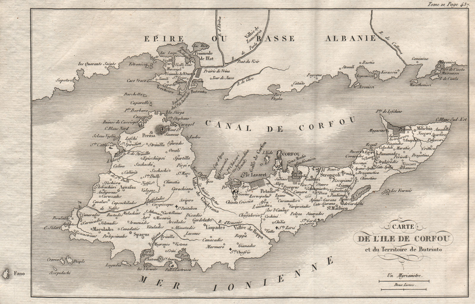 CORFU. Siege 1798-99 & Territory of Butrinto (Buthrotum). Greece 1818 old map