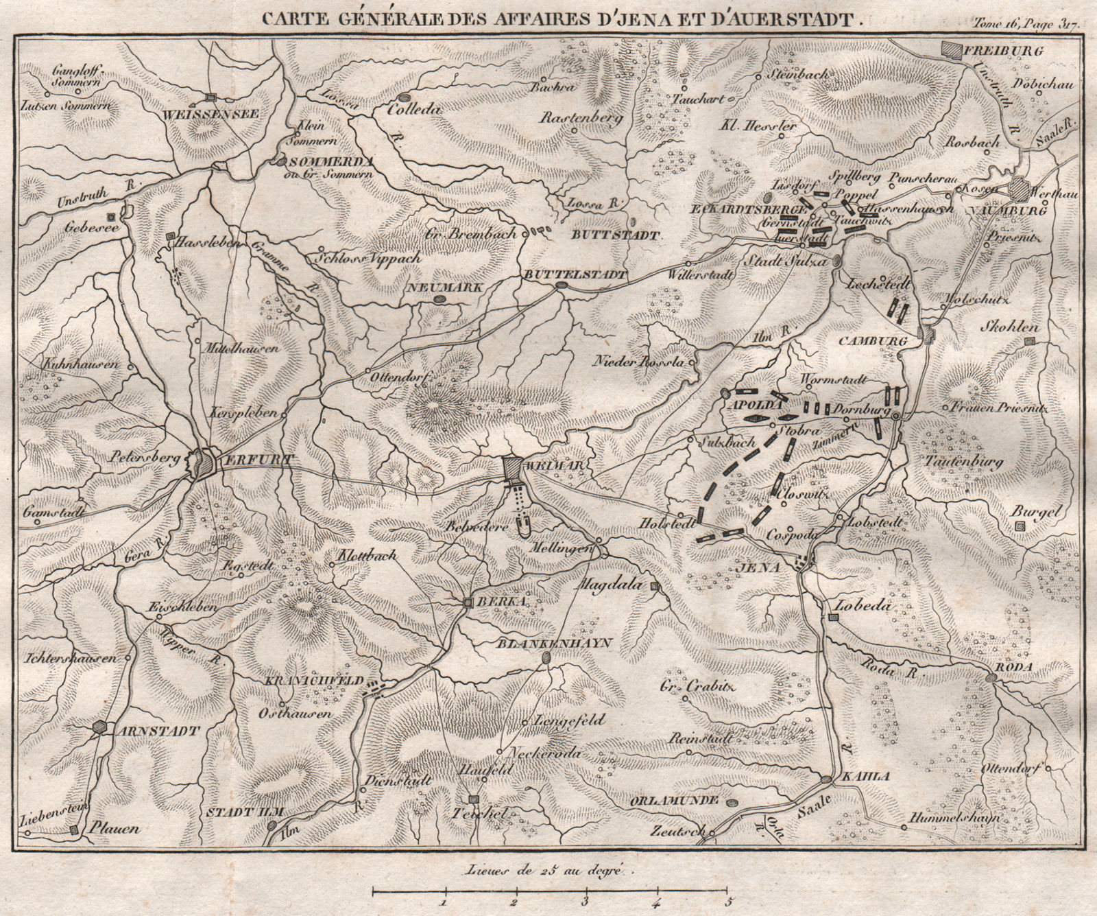 Associate Product Battle of Jena–Auerstedt 1806. War of the Fourth Coalition. Thuringia 1819 map