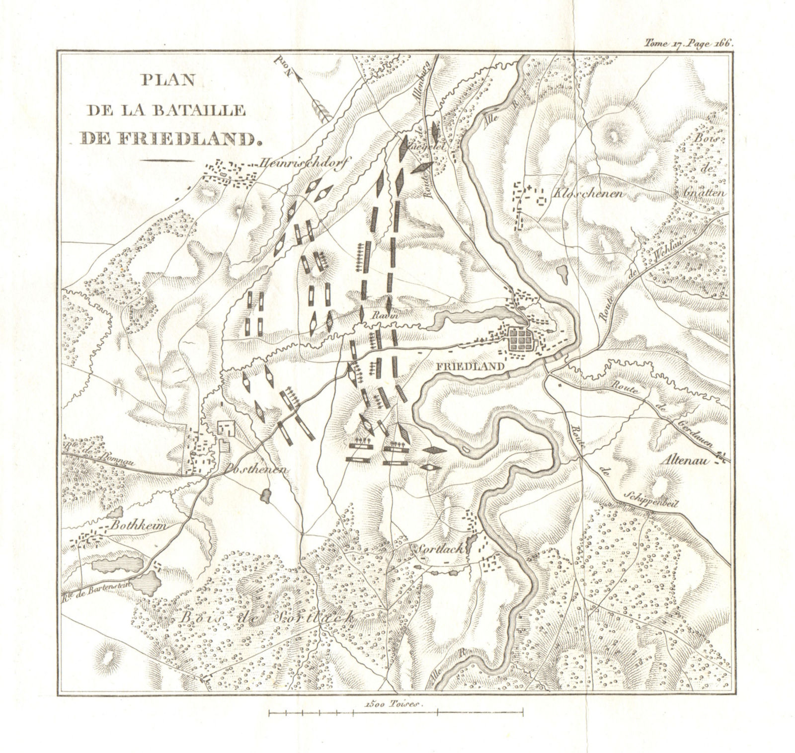 Associate Product Battle of Friedland/Pravdinsk 1807. East Prussia. Fourth Coalition War 1820 map